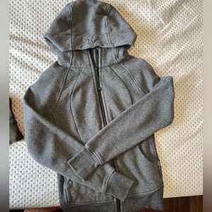 Lululemon full zip scuba heather gray size 2